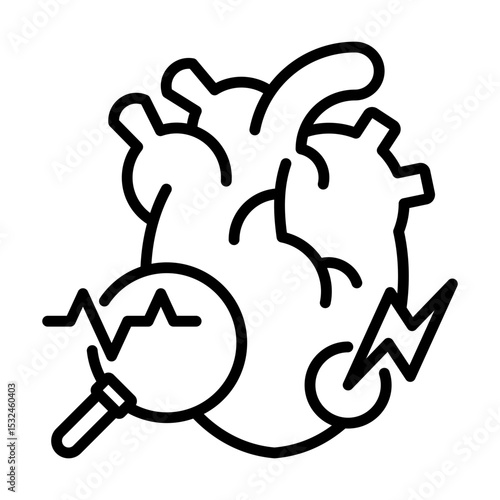 Acute Coronary Syndrome Emergency Heart  Condition and Cardiology Single icon