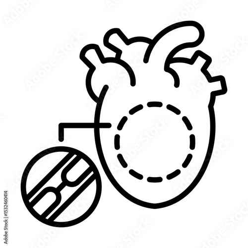 Coronary Artery Disease Blocked Arteries and Heart Health Single icon