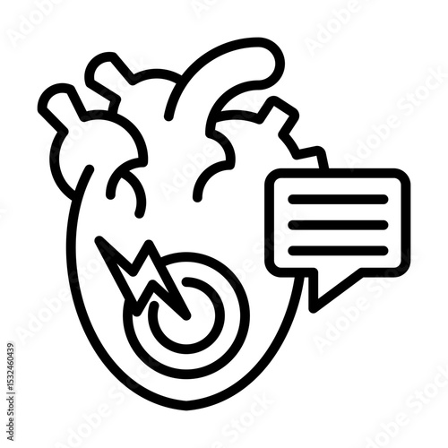 Cardiomyopathy Heart Muscle Disease and Cardiology Single icon