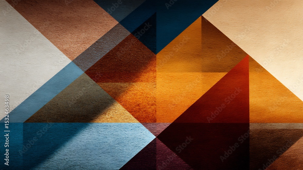 Fototapeta premium Geometric Abstract Background with Triangular Shapes and Earth Tone Palette