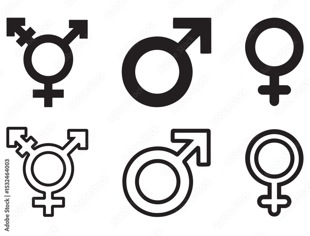 GENDER SYMBOL SILHOUETTE GENDER SYMBOL SILHOUETTE