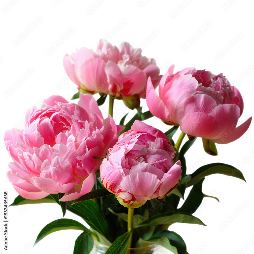 Obraz premium Delicate Pink Peonies Bouquet A Fresh Floral Still Life