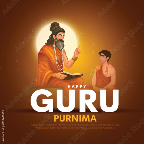 happy guru purnima festival concept design.