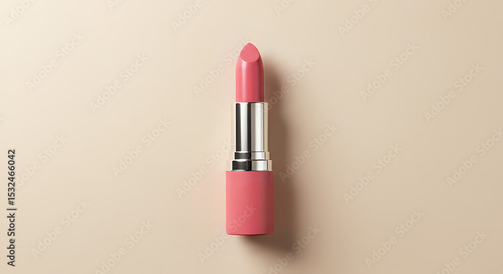 pink lipstick on cream background pink lipstick on cream background