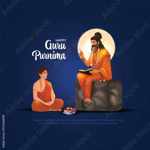 happy guru purnima festival concept design.