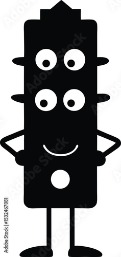 Traffic light – black silhouette on white background