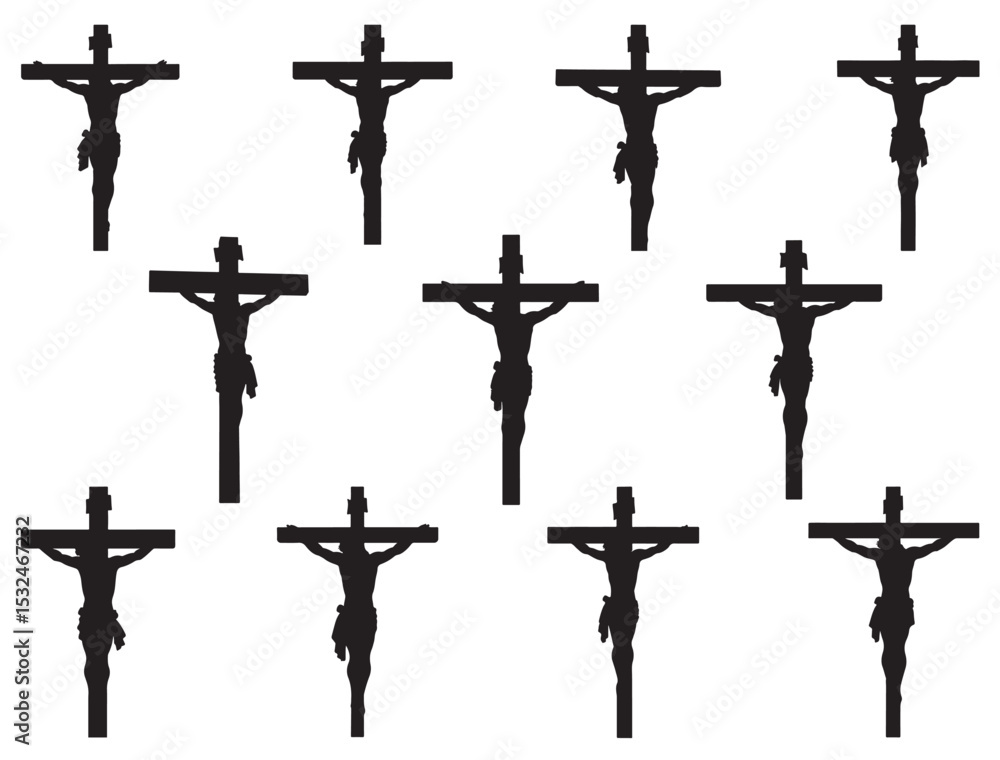 Fototapeta premium JESUS ON CROSS SILHOUETTE