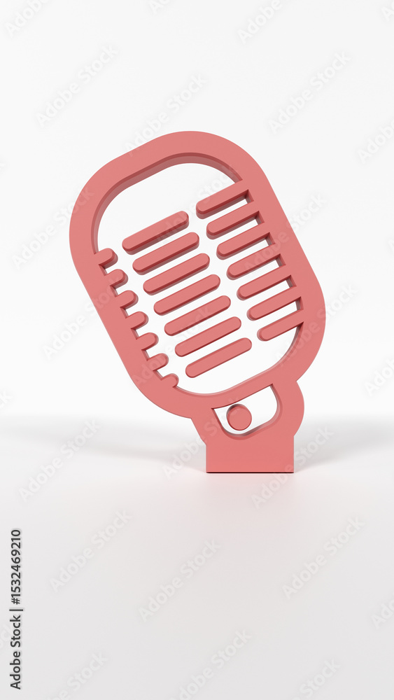3D Coral Red Microphone Icon for Recording, Podcast, and Audio – 8K Render on White Background
3D Coral Red Microphone Icon for Recording, Podcast, and Audio – 8K Render on White Background
