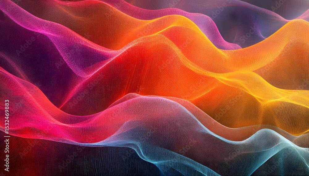 Fototapeta premium Abstract design of vibrant, flowing, wavy lines.