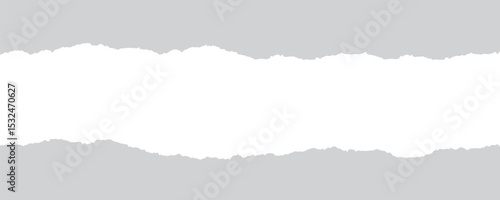 Seamless White Torn Paper Layered on Transparent Background