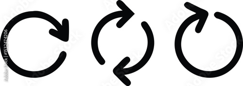 Reload arrow collection on white background. Vector illustration