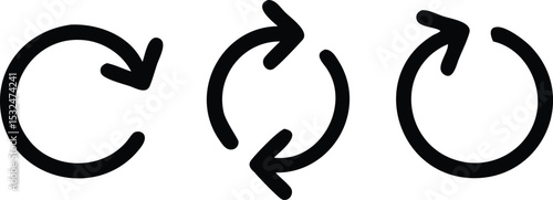 Reload arrow collection on white background. Vector illustration