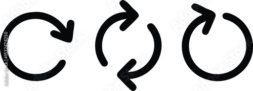 Reload arrow collection on white background. Vector illustration