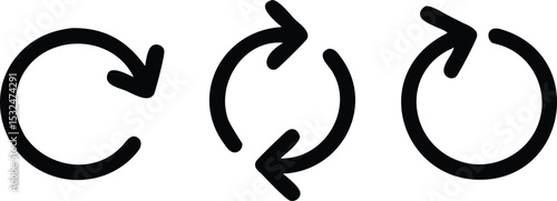 Reload arrow collection on white background. Vector illustration