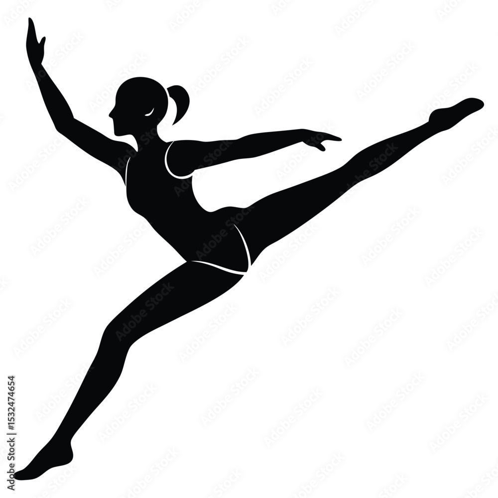 Fototapeta premium Gymnast Silhouette Grace in Motion