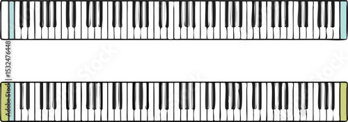 Piano keyboard set vector illustration