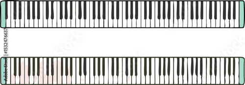Piano keyboard set vector illustration
