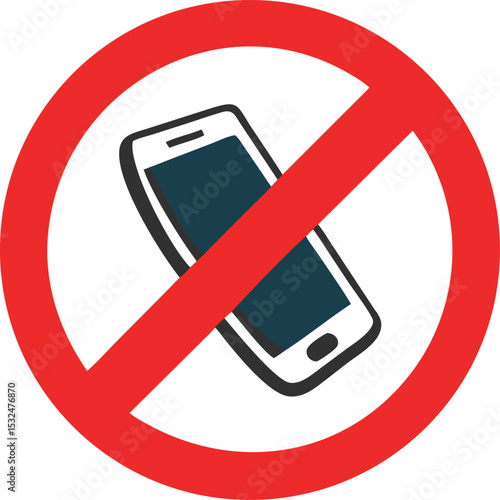 No cell phone sign on white bacKground. Vector illustration