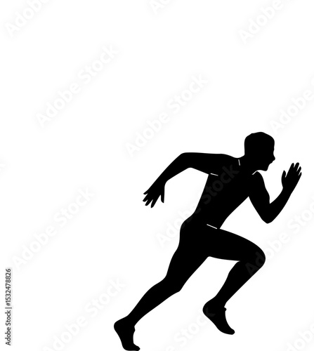 Silhouette of person running, showcasing dynamic movement and athleticism