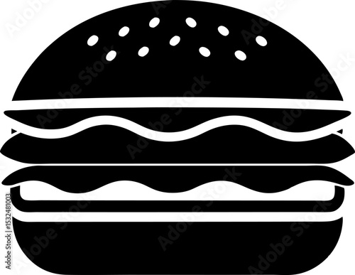 Hamburger Silhouette Vector Illustration 