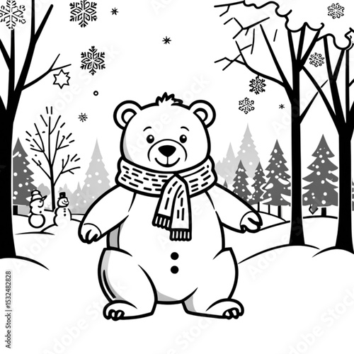 雪と遊ぶクマ｜Bear Playing with Snow