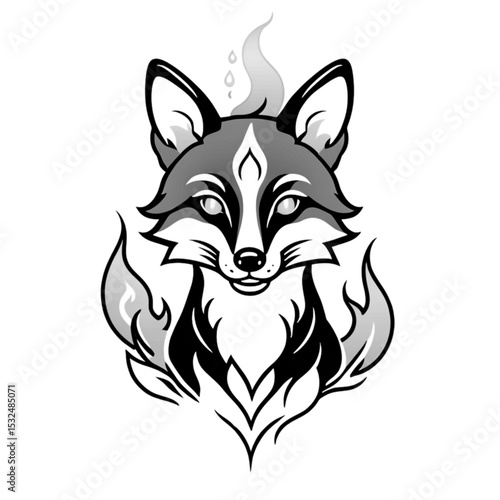 炎に包まれた神秘的なキツネ｜Mystical Fox Surrounded by Flames
