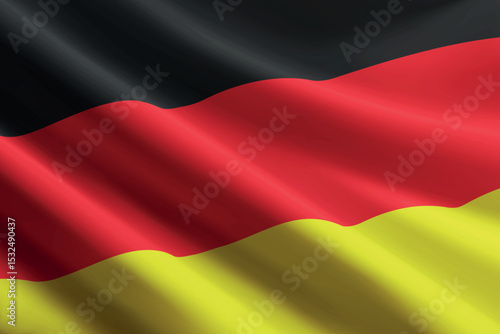 Germany flag waving in the wind, detailed silk texture