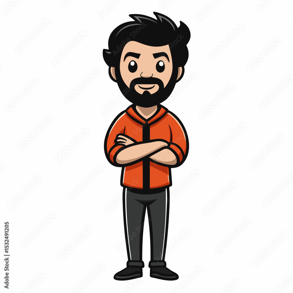 Creative Man Standing with Arms Crossed Vector Illustration | Confident Male Silhouette for Business and Professional Themes Creative Man Standing with Arms Crossed Vector Illustration | Confident Male Silhouette for Business and Professional Themes