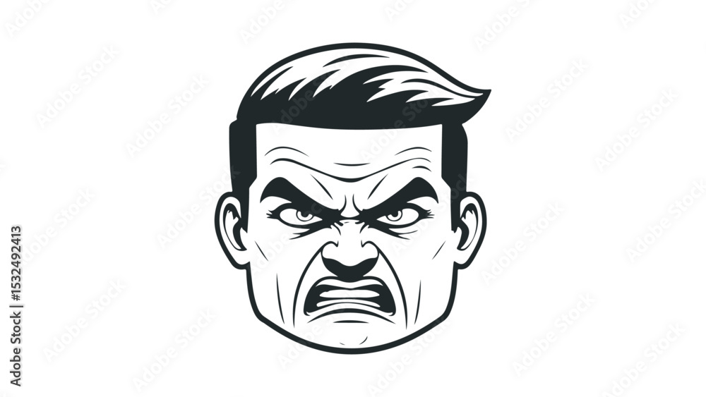simple cartoon angry face vector illustration simple cartoon angry face vector illustration