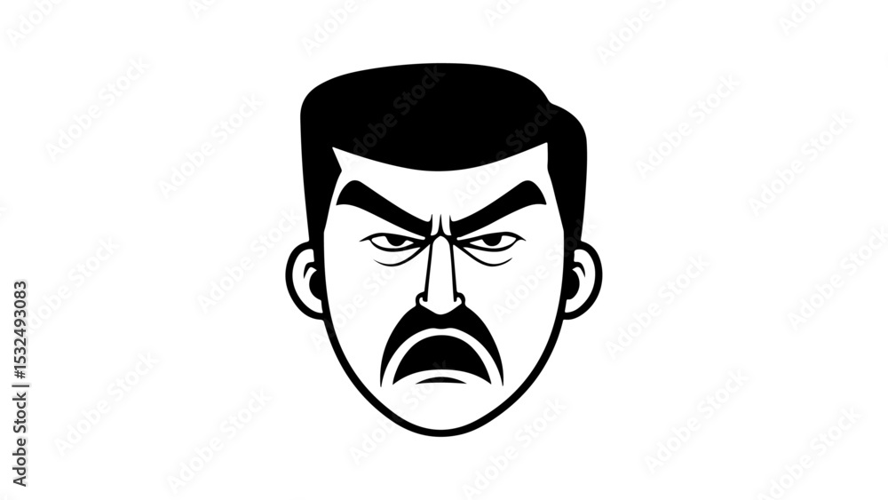 portrait of sad and angry person simple shape vector illustration portrait of sad and angry person simple shape vector illustration