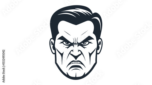 angry person face illustration with teeth been seen