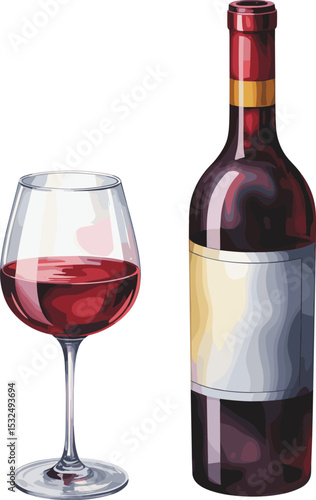 glass of red wine Vectors illustrations