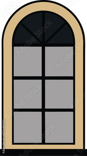 Window – black silhouette on white background