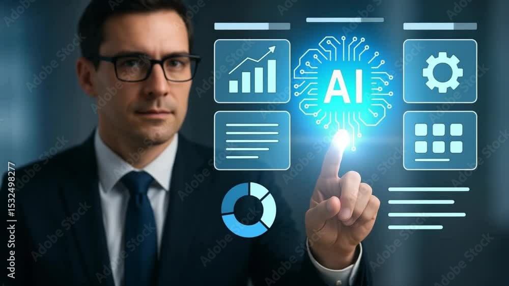 Businessman Utilizing AI Technology for Data Analysis and Workflow Efficiency
Businessman Utilizing AI Technology for Data Analysis and Workflow Efficiency