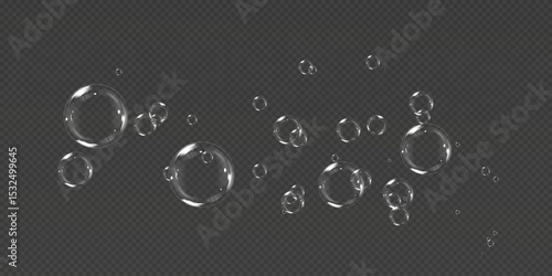 soap bubbles.Realistic Soap Bubbles Collection.	