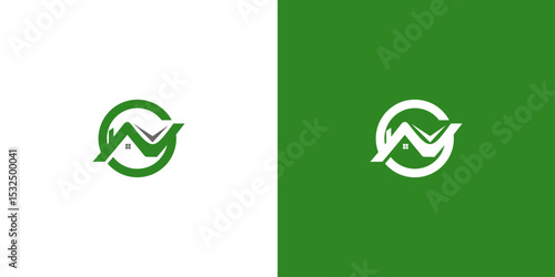 Creative Letter N Logo with House, Illustration, Design Inspiration, Vector, Icon