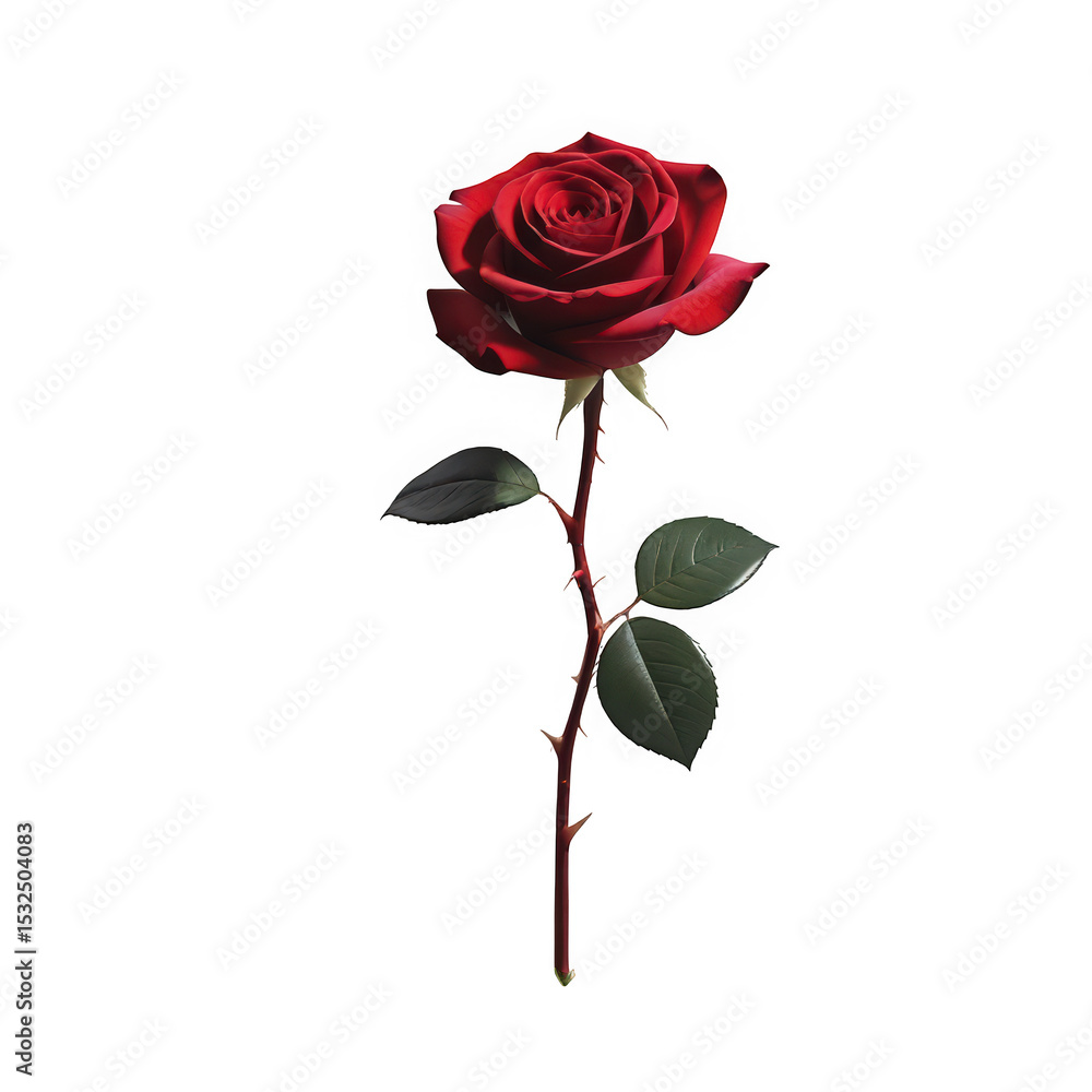 Fototapeta premium Beautiful red rose flower on black background perfect for valentine's day gift on transparent background