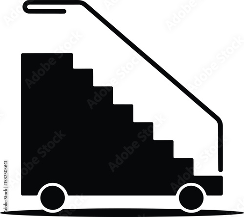 A portable stair climber, a wheeled device with stairs and a handrail for easy ascent