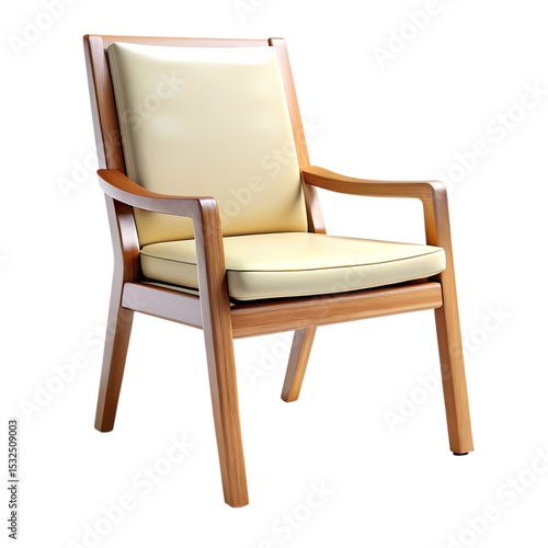Wallpaper Mural Teak Wood Armchair: Modern Design, Comfortable Seat Cushion, Elegant Home Furniture Torontodigital.ca