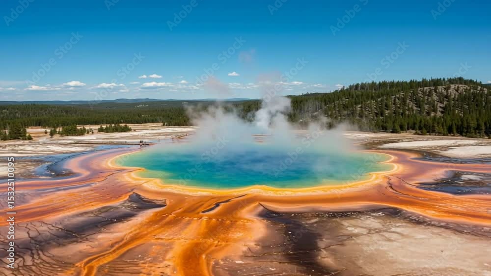 Vibrant geothermal springs in Yellowstone National Park Vibrant geothermal springs in Yellowstone National Park