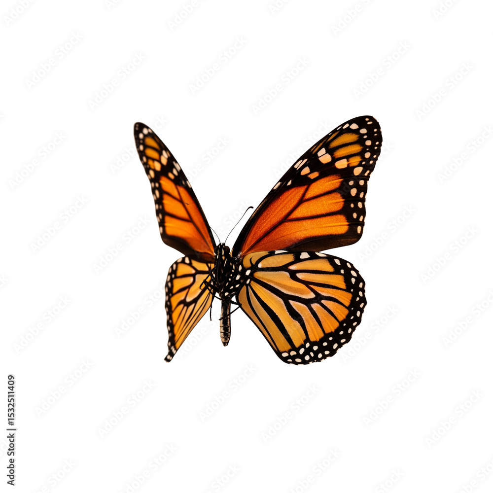 Monarch butterfly isolated on black background Monarch butterfly isolated on black background