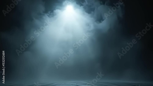 dark stage, spotlight fog, cinematic background, dramatic lighting loop, volumetric smoke 4K, foggy light beam, theater spotlight, high contrast stage, realistic fog light, moody cinematic scene, 