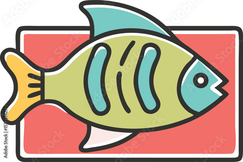 Vibrant angelfish illustration on white background