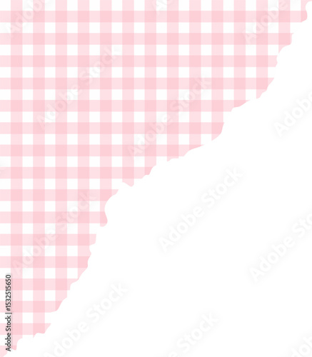 Torn Pink Gingham Washi Tape Sticker – Pastel Journal Element