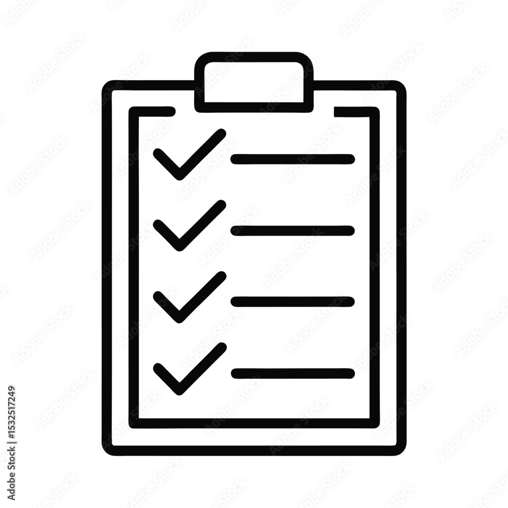 Checklist Icon Outline Vector Illustration Checklist Icon Outline Vector Illustration