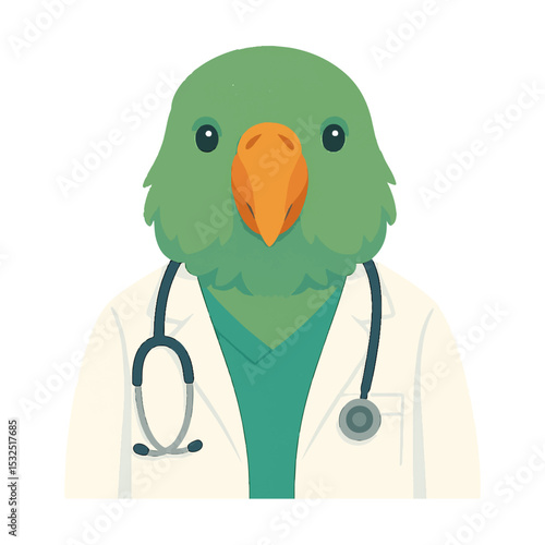 parrot in a medical suit animal vector on a white background
Vector animal in a medical suit on a white background