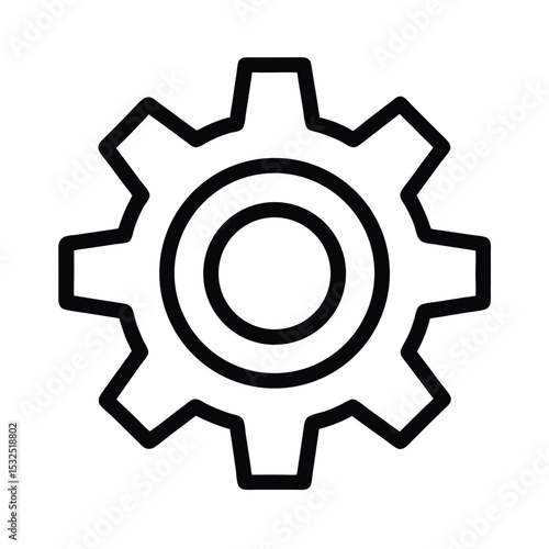 Gear Settings Icon Outline Vector Illustration
