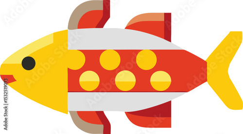 Buenos aires tetra fish illustration on white background