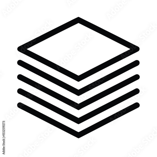 Layers Icon Outline Vector Illustration