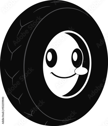 Tire – black silhouette on white background

